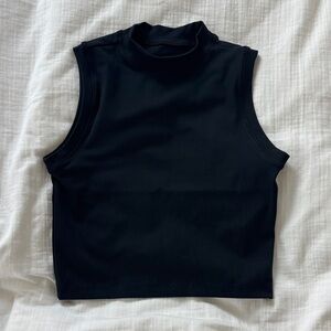 Nike Black Sleeveless Mock-Neck Crop Top
